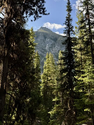 Mountain peak overhead