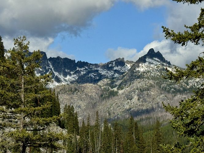 View of Mount Stuart (right) and Sherpa Peak (left)