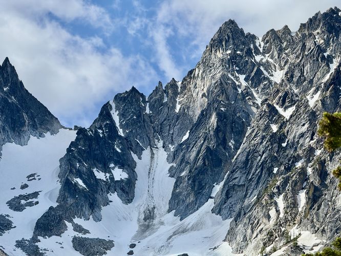 Colchuck Glacier clings to the slopes of Cochuck Peak