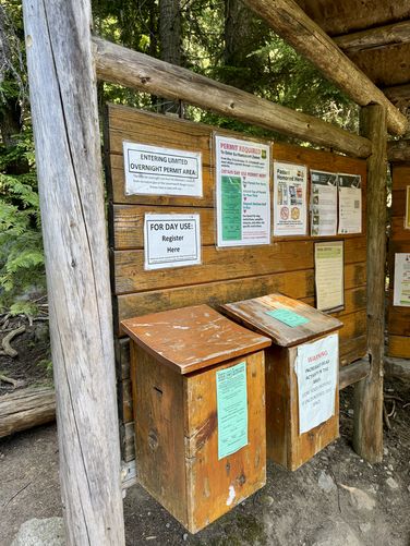 Self-registration box. All hikers must register