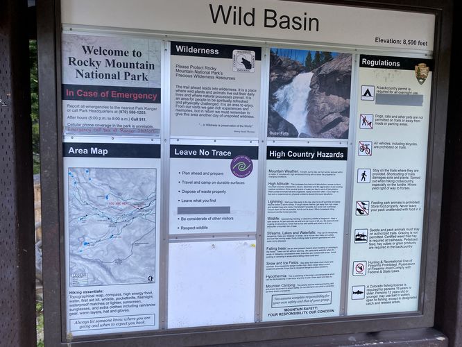 Copeland Falls (Wild Basin) trailhead info