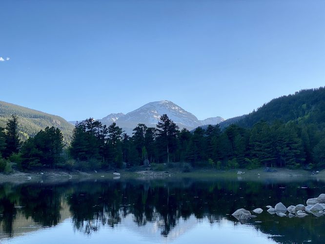 View of Copeland Lake and Copeland Mountain