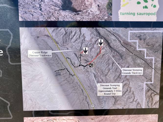 Map of the area and other dinosaur trackways at the site