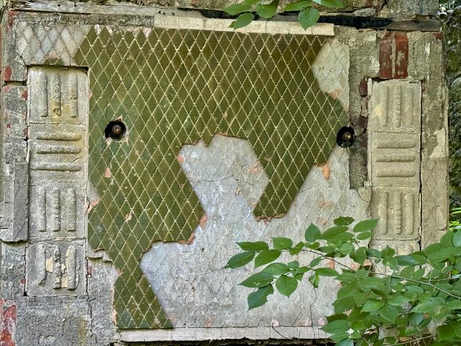 Tiling work on the long-abandoned ruins
