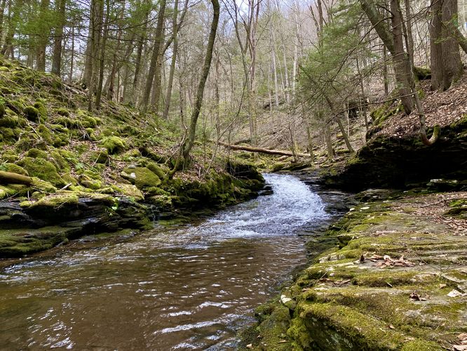 4-foot tall slide waterfall