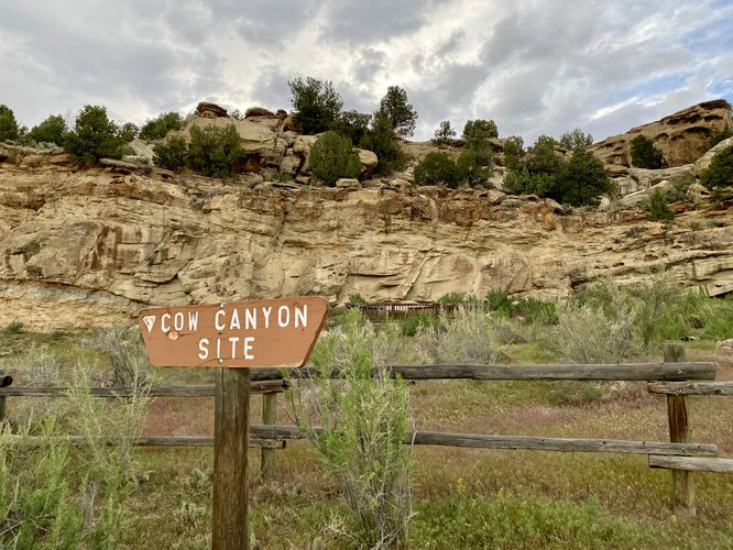 Cow Canyon Site sign