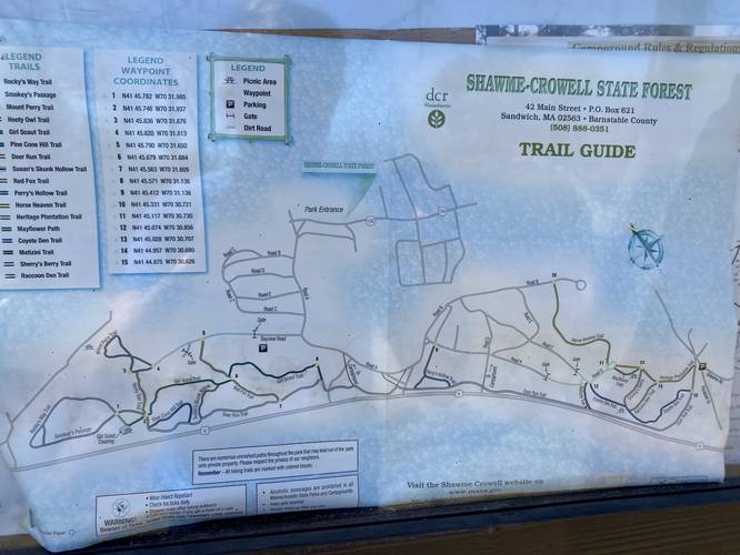 Shawme-Crowell State Forest trail map