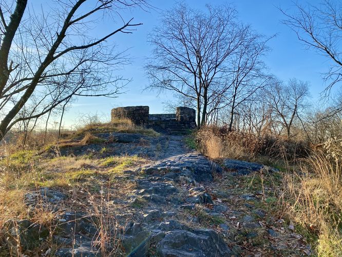 Approaching the Crow's Nest Overlook at Garret Mountain Reservation