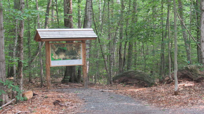 Information Kiosk with posted map of trails