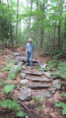 Beautiful stone stairway along the trail