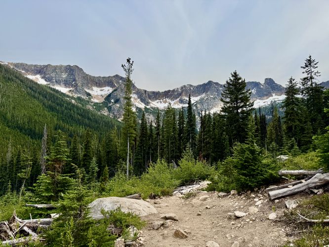 View of the alpine ridge above Cutthroat Lake, including Cutthroat Peak