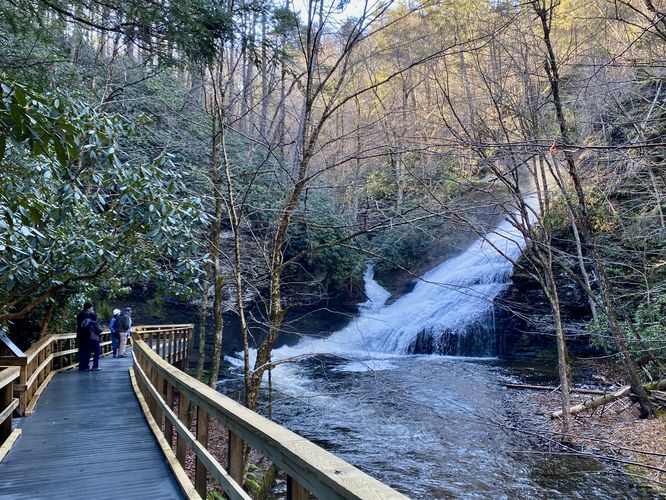 Approaching the 130-foot tall Dingmans Falls