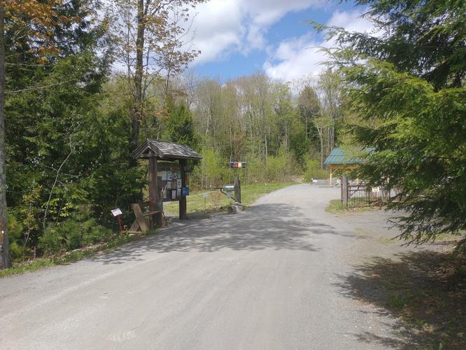 Parking outside of gate and location of kiosk