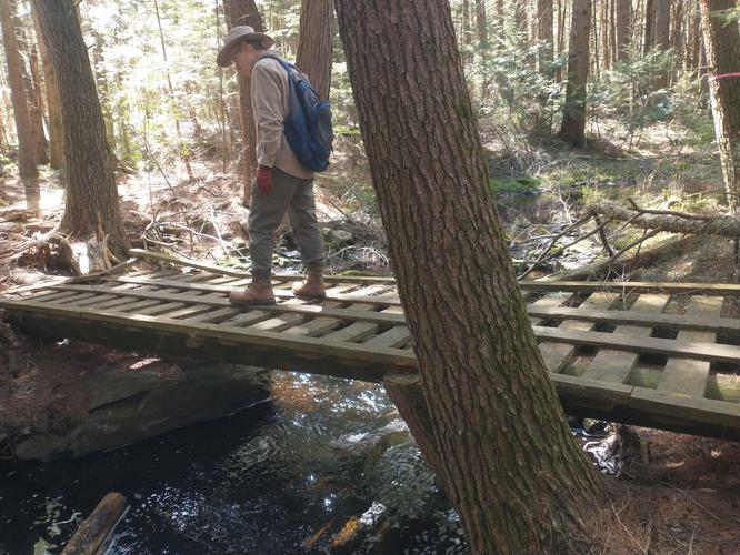 Sturdy snowmobile bridge allows for easy crossing 