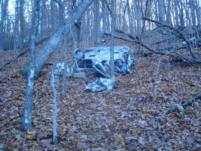 Plane crash wreckage