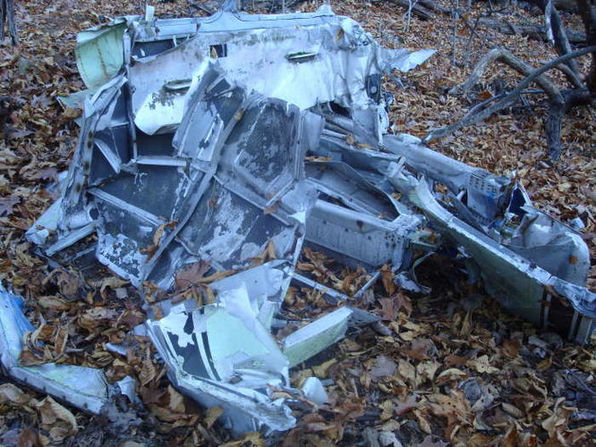 Plane crash wreckage