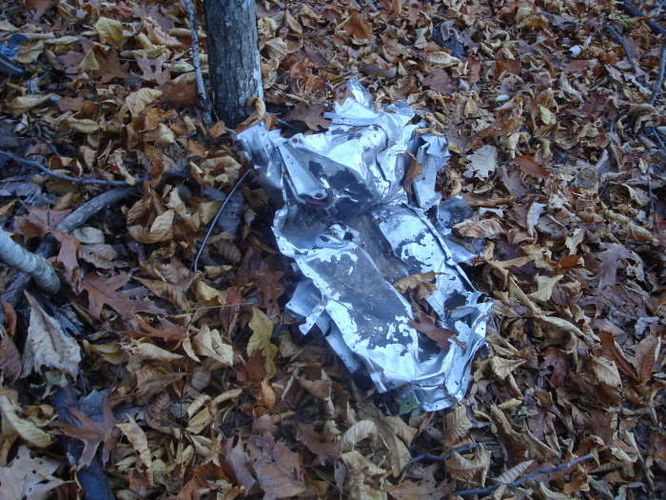 Plane crash wreckage