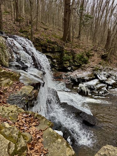 View from the side of Dry Run Falls