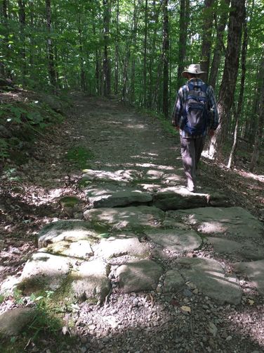 Rock culverts to prevent erosion of the trail