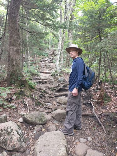 Trail substrate is rooted and rocky
