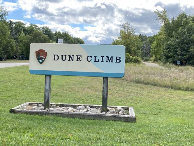 Dune Climb entrance sign NPS