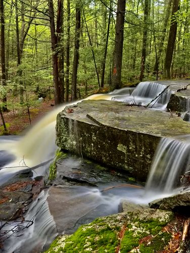 Long exposure of Top of Upper Dunlop Brook Falls
