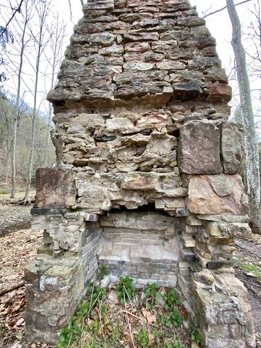 Abandoned chimney log cabin chimney