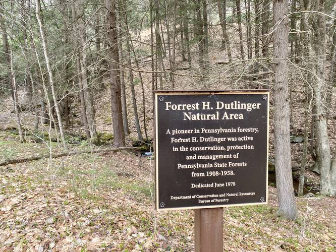 Forrest H. Dutlinger Natural Area sign