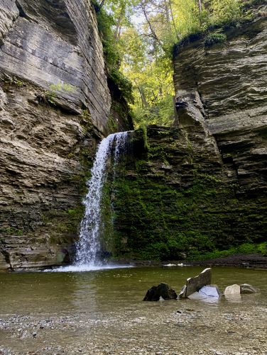 Portrait of Eagle Cliff Falls in Montour Falls NY (approx. 30-feet tall)