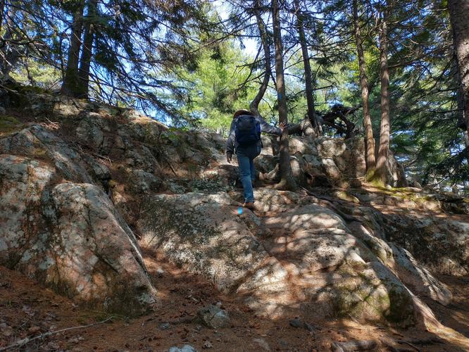 Steep rock scramble 