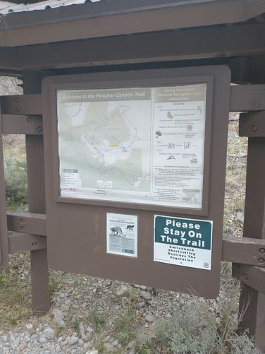 Kiosk at Fletcher Canyon Trailhead