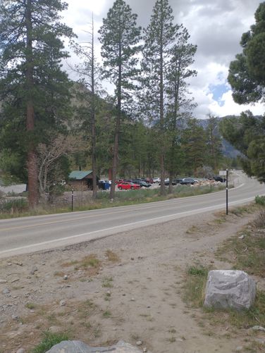 Parking area across from trailhead