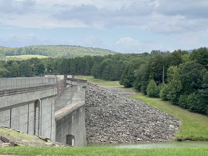 View of the East Sidney Lake Dam
