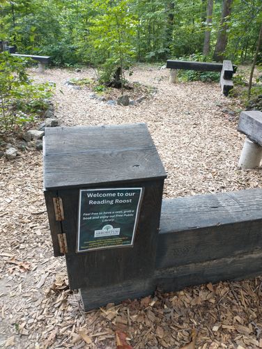 At the Reading Roost hikers will find benches and Books