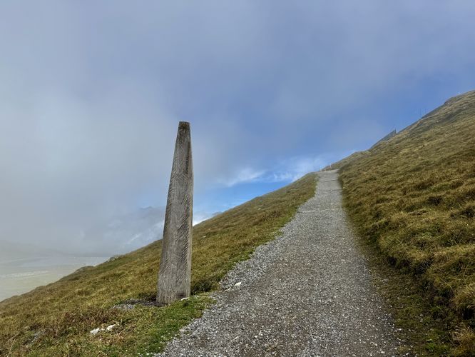 Eiger Walk trail sign on route to Eigergletscher Station