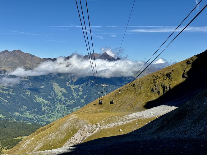 View from under the Eiger Express gondola station