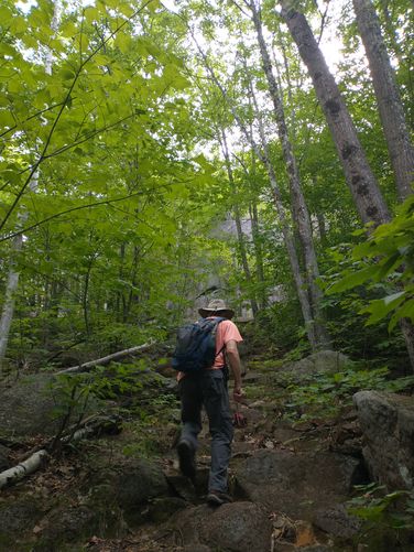 Steep ascent with Marlow climbing crag ahead
