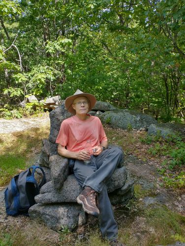 Taking a break in one of the rock chairs 