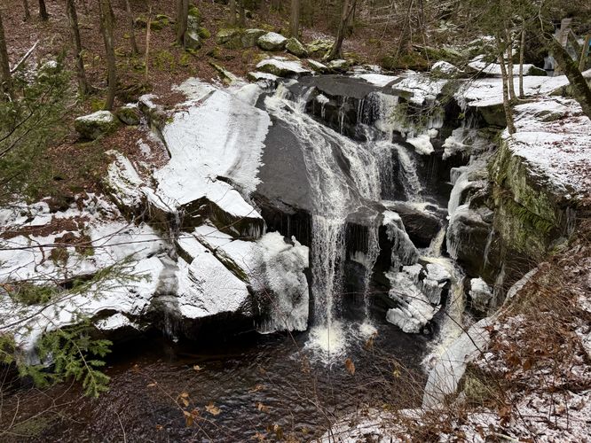20-foot tall waterfall in Enders Brook