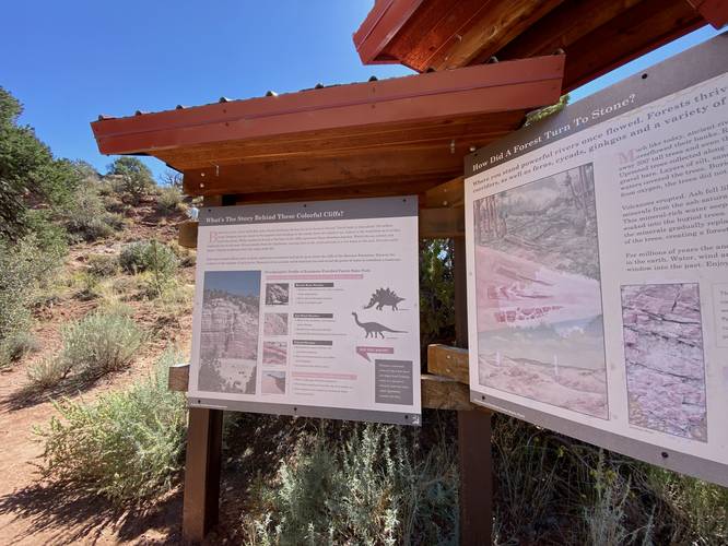 Petrified Forest Trail trailhead kiosk