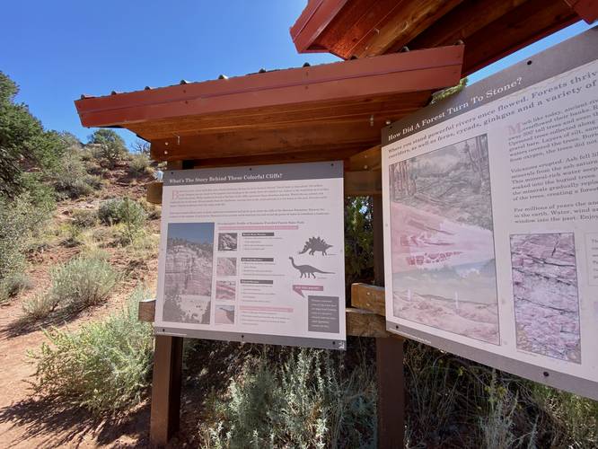 Petrified Forest Trail trailhead kiosk