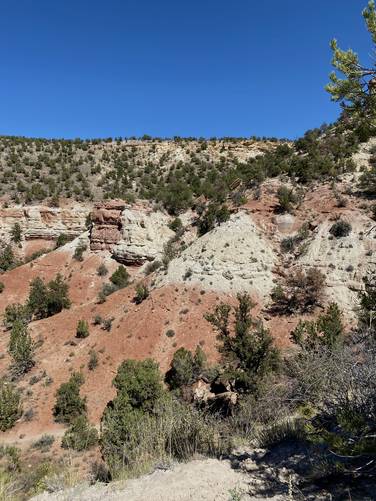 Multi-colored hills of the Escalante Petrified Forest State Park