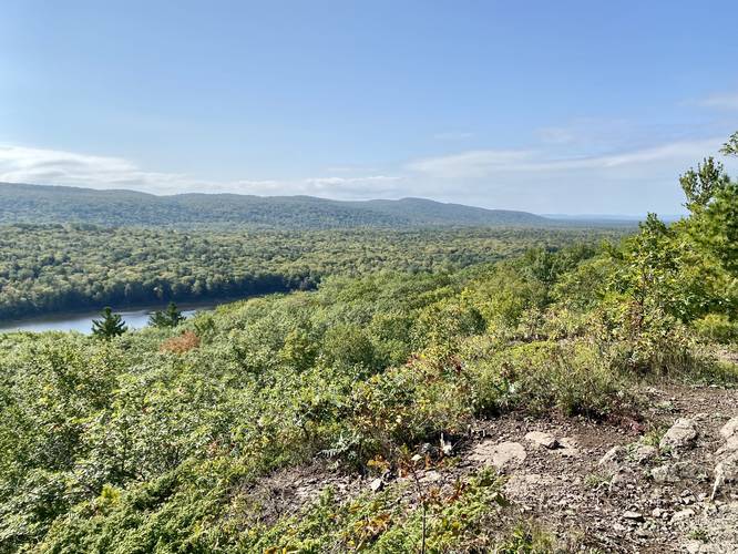 View facing west of the Porcupine Mountains and Big Carp River from the Escarpment Trail