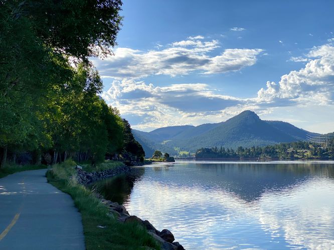 View of Estes Lake and Mount Olympus