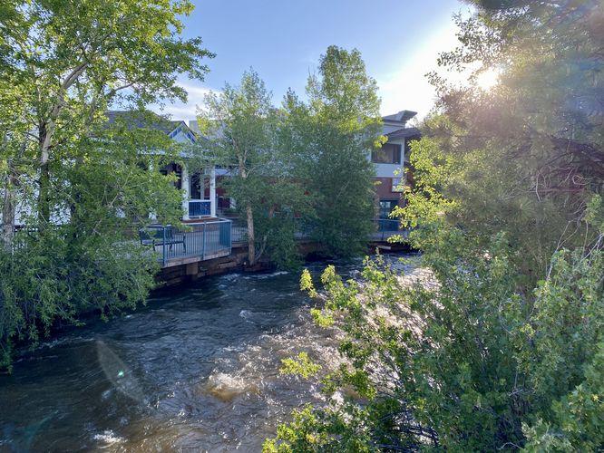 Big Thompson River as it runs through downtown Estes Park, CO