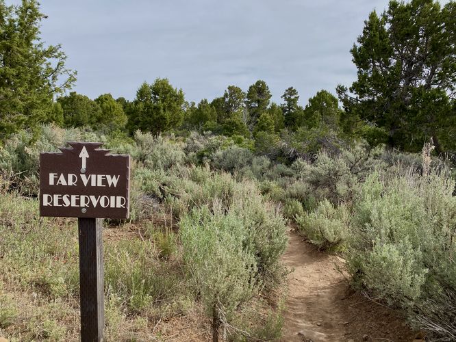 Far View Reservoir trail sign