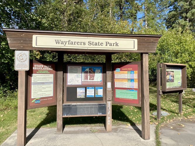 Wayfarers State Park trail kiosk