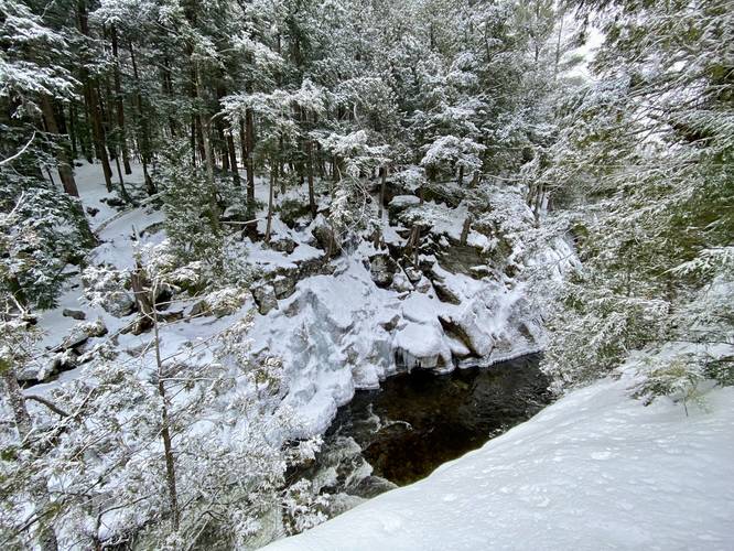 View into the icy gorge