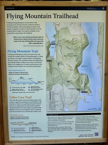 Flying Mountain info kiosk and trail map