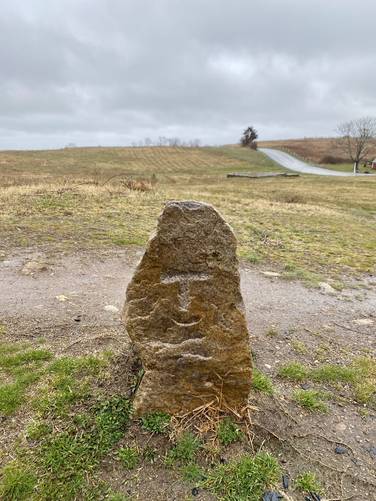 Rock along the trail - appears to be carved